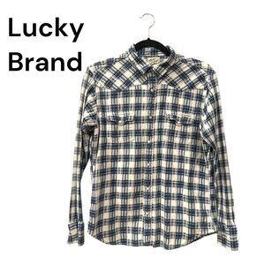 Lucky Brand Navy and White Checkered Shirt
